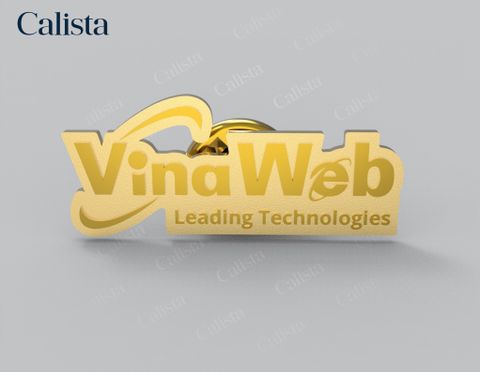Pin/Huy hiệu cài áo mạ vàng logo doanh nghiệp VinaWeb