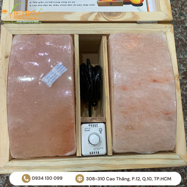  Hộp đá muối Himalaya massage chân Viên đá cong 2 viên 