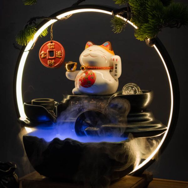  Hòn non bộ Thần tài Mèo Trắng 