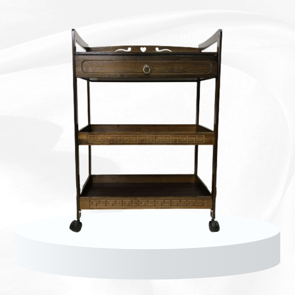  Kệ tre 3 tầng khắc hoa văn DD50 