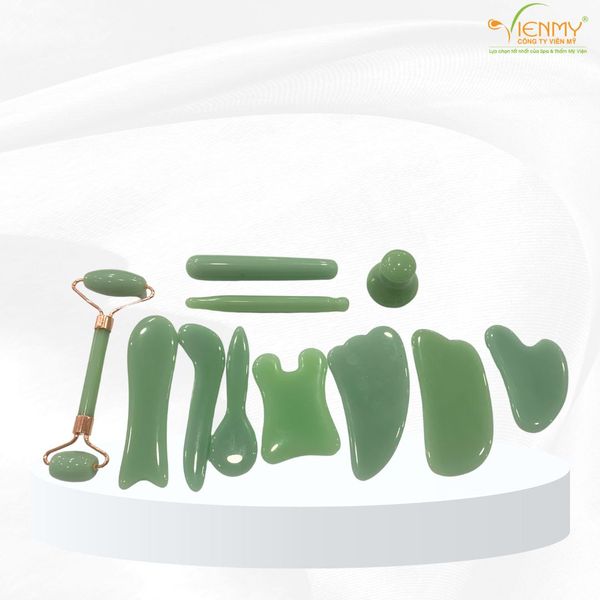  Đá massage mặt thạch anh xanh 