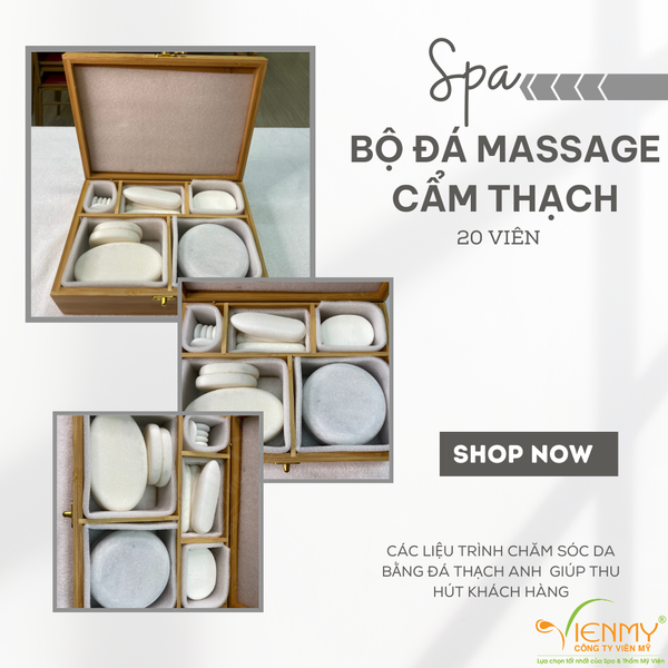  Bộ đá massage cẩm thạch trắng – 20 viên 