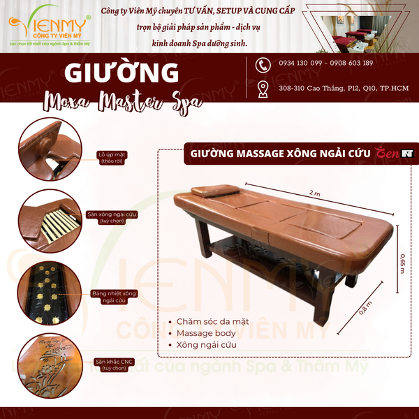  Giường massage xông ngải cứu Moxa Master Spa 
