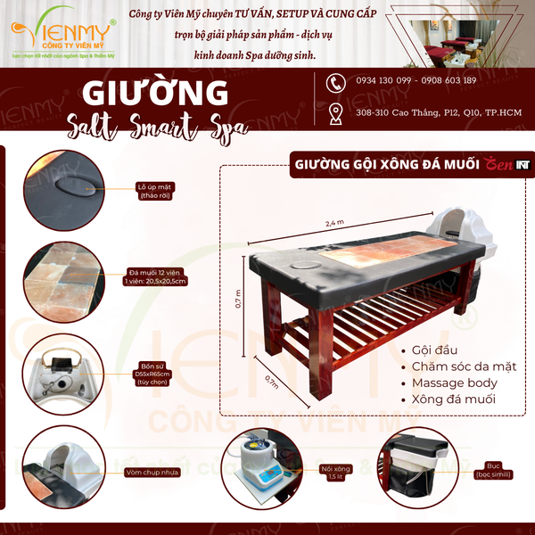  Giường gội đá muối Salt Smart Spa 