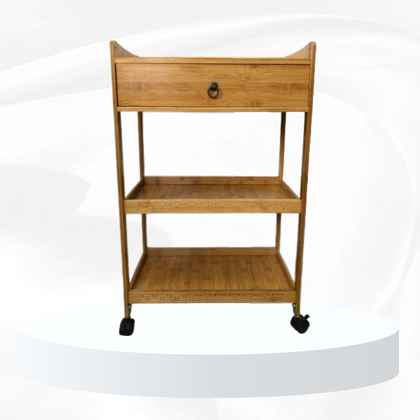  Kệ tre 3 tầng khắc hoa văn có hộc tủ DD45 