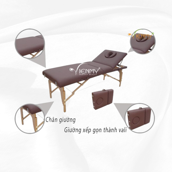  Giường xếp massage di động chân gỗ MT009-2 