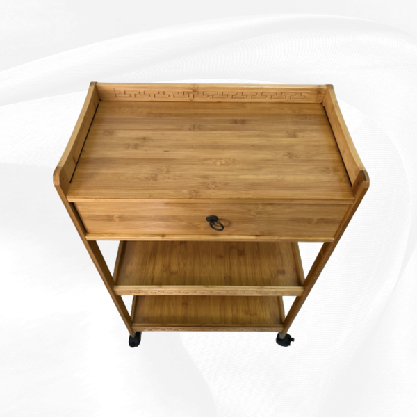  Kệ tre 3 tầng khắc hoa văn có hộc tủ DD45 