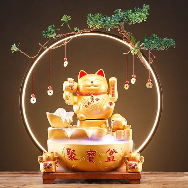  Hòn non bộ mèo vàng  HNB 009 