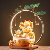  Hòn non bộ mèo vàng  HNB 009 