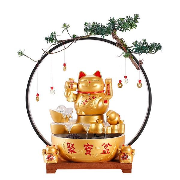  Hòn non bộ mèo vàng  HNB 009 