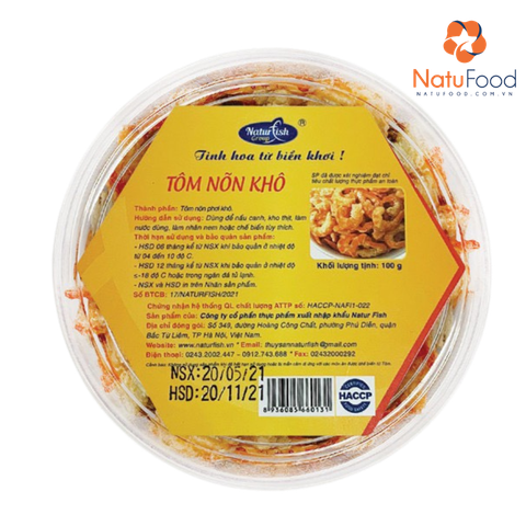Tôm nõn khô ( Hộp 100g )