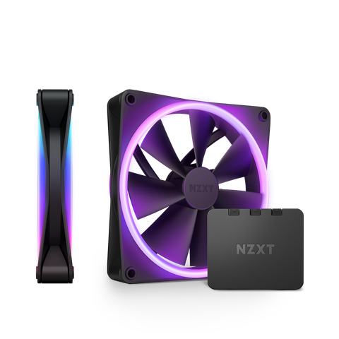 Bộ 2 fan NZXT F140 RGB DUO Twin Pack | Đen, kèm hub