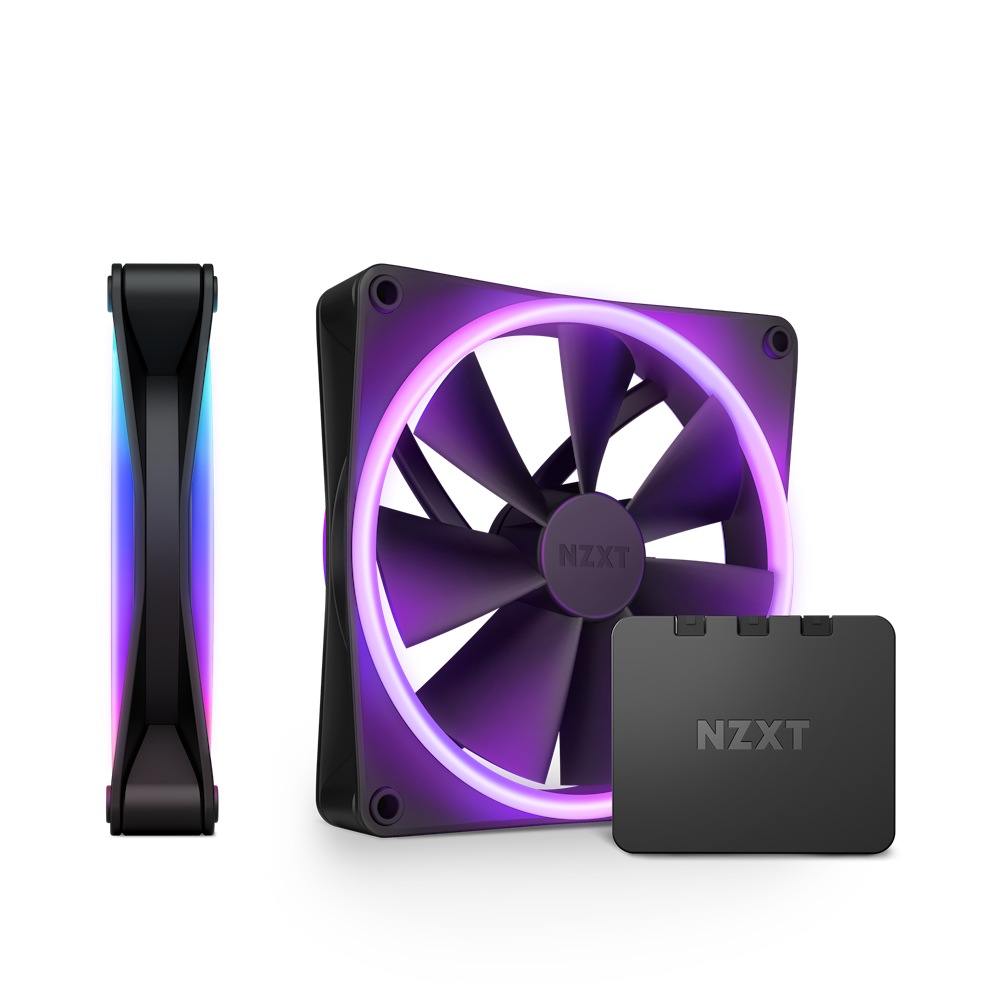 Bộ 2 fan NZXT F140 RGB DUO Twin Pack | Đen, kèm hub