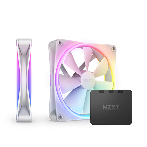 Bộ 2 fan NZXT F140 RGB DUO Twin Pack | Trắng, kèm hub