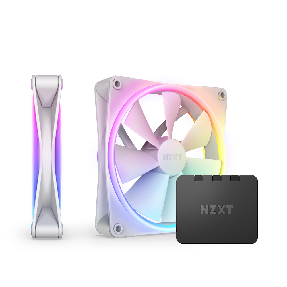 Bộ 2 fan NZXT F140 RGB DUO Twin Pack | Trắng, kèm hub