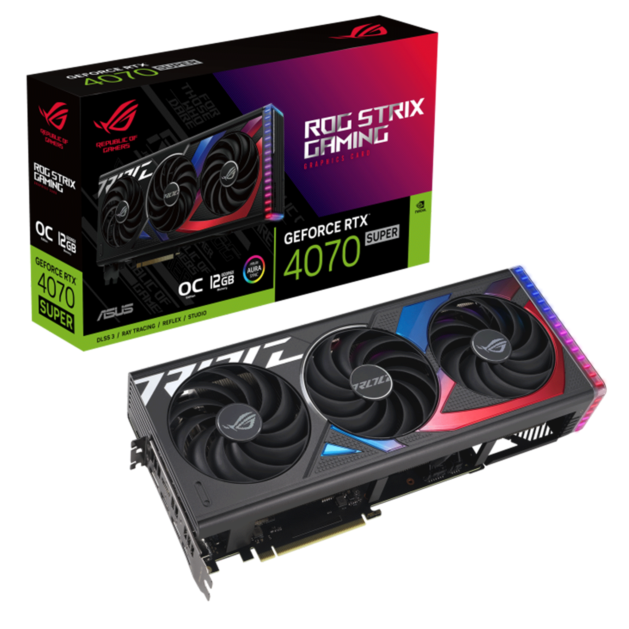 Card màn hình VGA ASUS ROG Strix GeForce RTX 4070 SUPER 12GB GDDR6X OC Edition