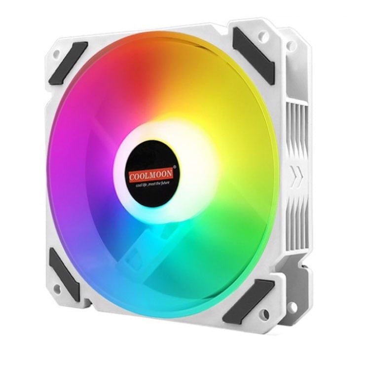 Fan Case Coolmoon Y2 Led RGB | Bộ 5 fan, kèm sẵn HUB + Remote, Trắng - Đen