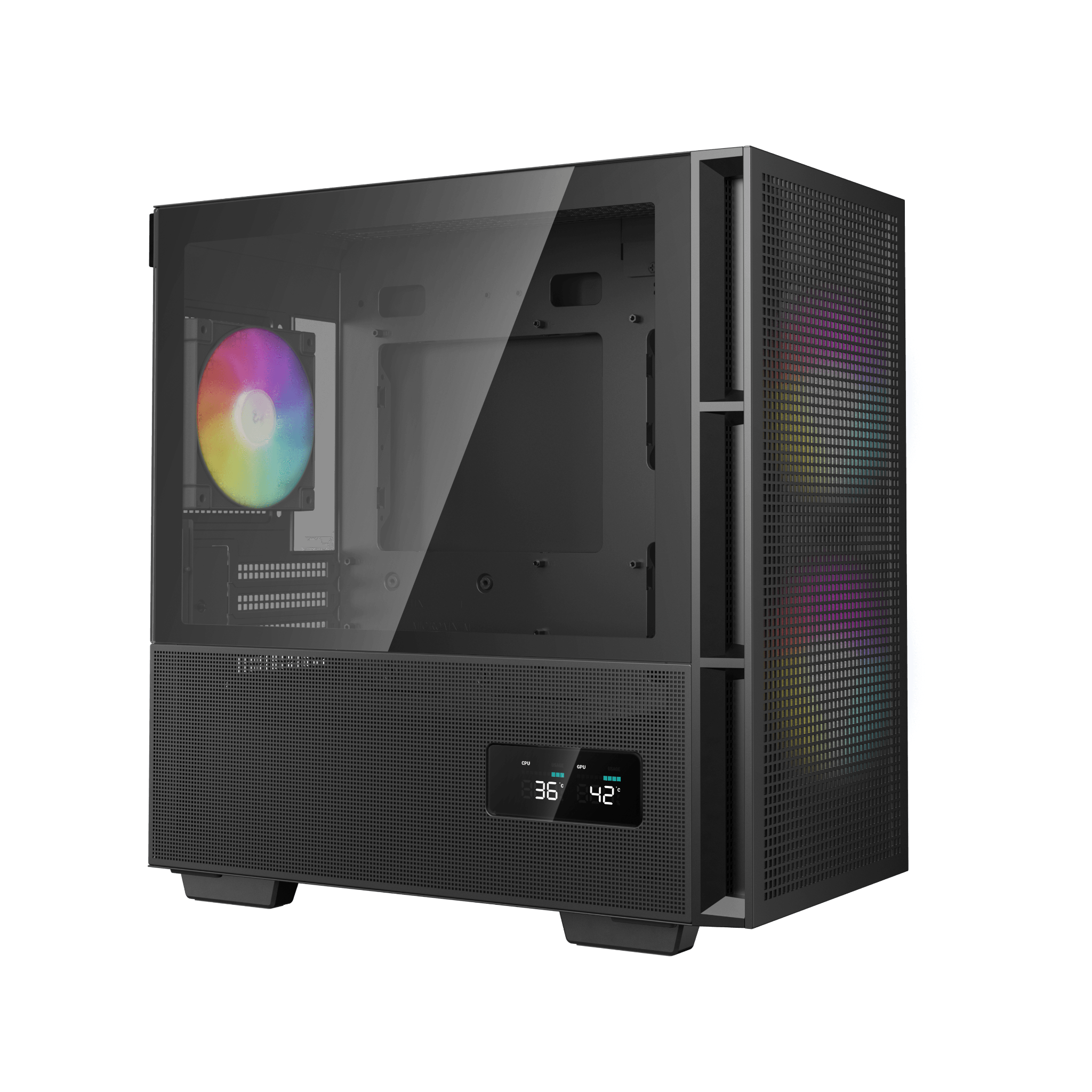 Thùng máy Case Deepcool CH360 Digital - Đen | Kèm sẵn 3 fan ARGB