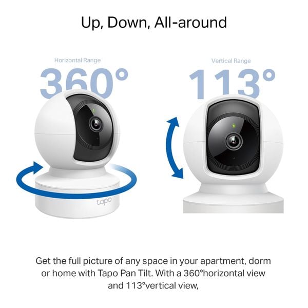  Camera WiFi trong nhà TP-Link Tapo C212 | 3MP, 2K, Hồng ngoại, 360°, Đàm thoại 