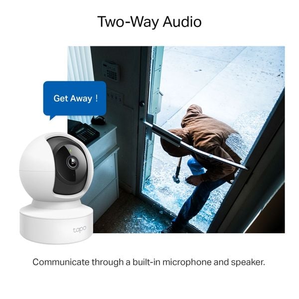  Camera WiFi trong nhà TP-Link Tapo C212 | 3MP, 2K, Hồng ngoại, 360°, Đàm thoại 