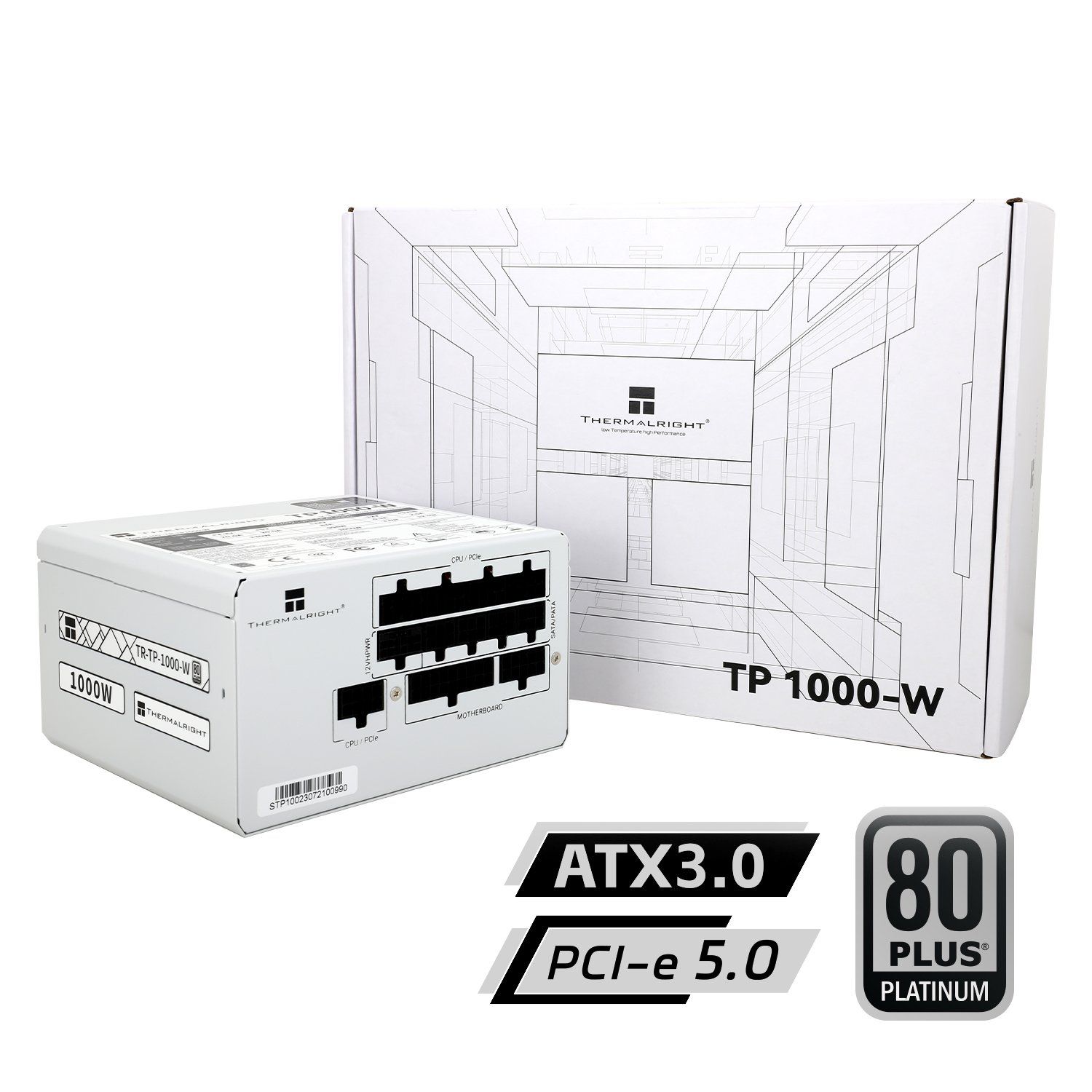 Nguồn máy tính Thermalright TP 1000 nhập khẩu - Trắng | 1000W, 80 Plus Platinum, PCIe 5.0
