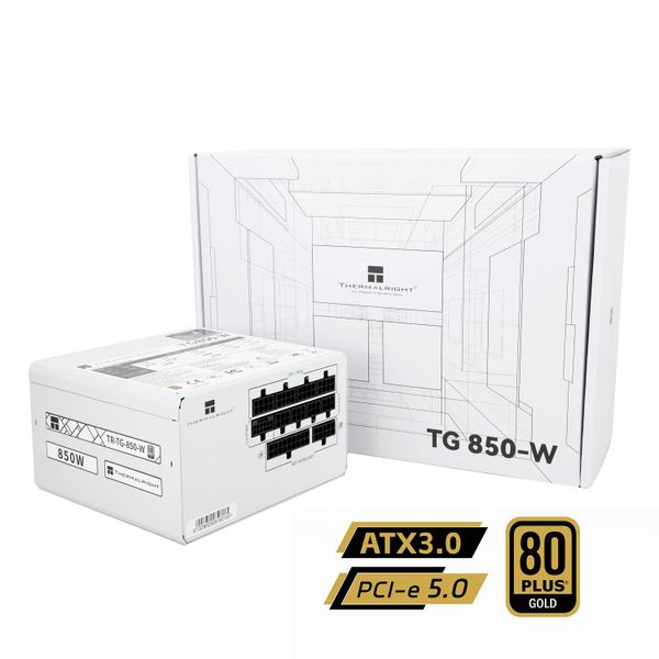 Nguồn máy tính Thermalright Tg850-W 80 Plus gold Pcie5.0 - Trắng | Full Modular, ATX 