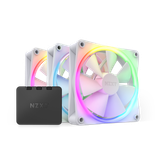  Fan Case NZXT F120 RGB Triple Pack - Trắng | Kit 3 fan, RGB, kèm HUB (Ring LED) 