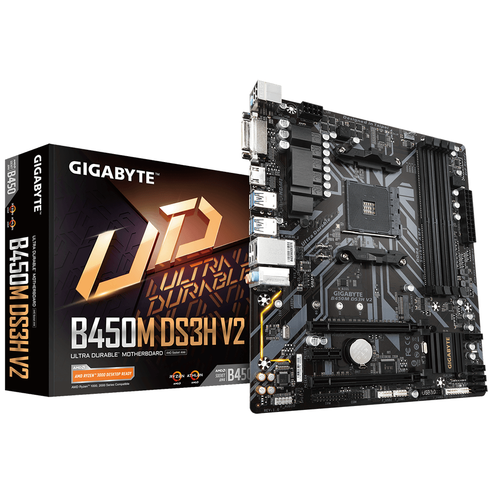 Mainboard Gigabyte B450M DS3H V2 (rev. 1.x) | AMD B450, Socket AM4, Micro ATX, 4 khe DDR4