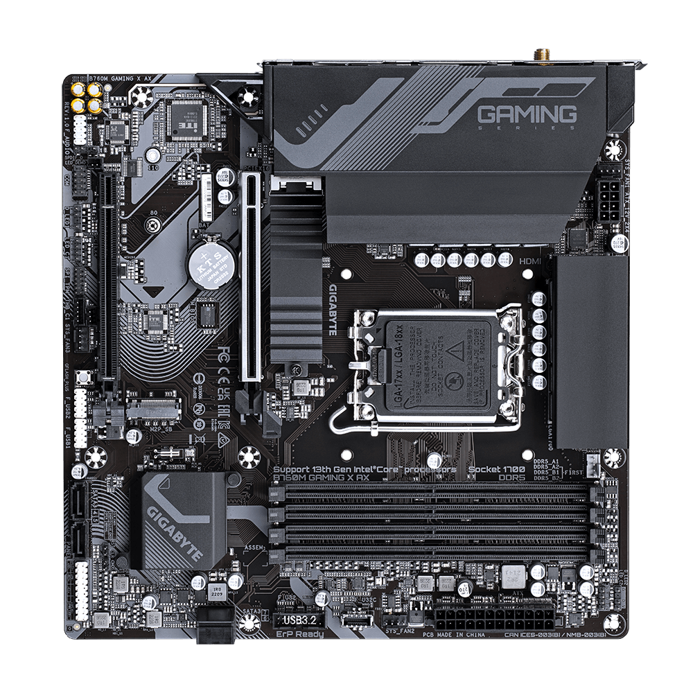 Mainboard Gigabyte B760M GAMING X AX (rev. 1.x) | Intel B760, Socket 1700, Micro ATX, 4 khe DDR5