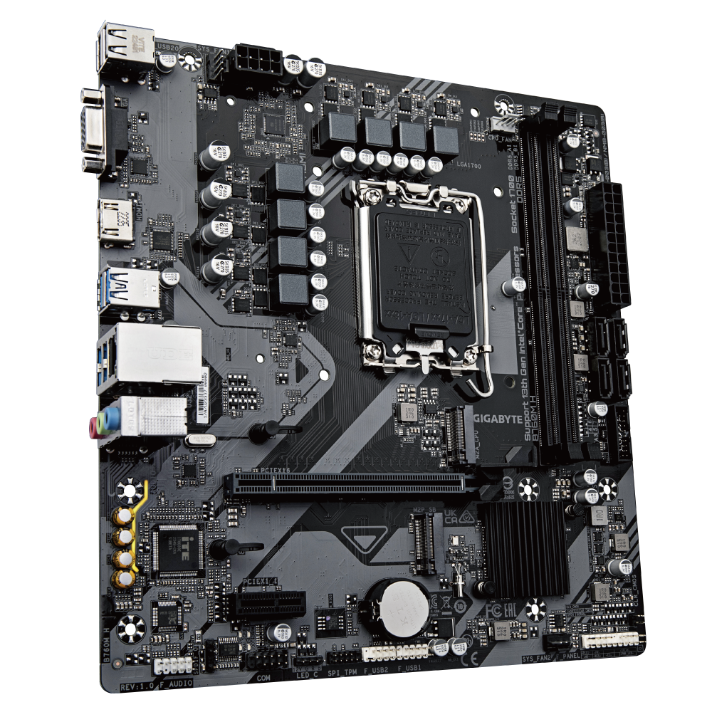 Mainboard Gigabyte B760M H (rev. 1.0) Ultra Durable | Intel B760, Socket 1700, Micro ATX, 2 khe DDR5