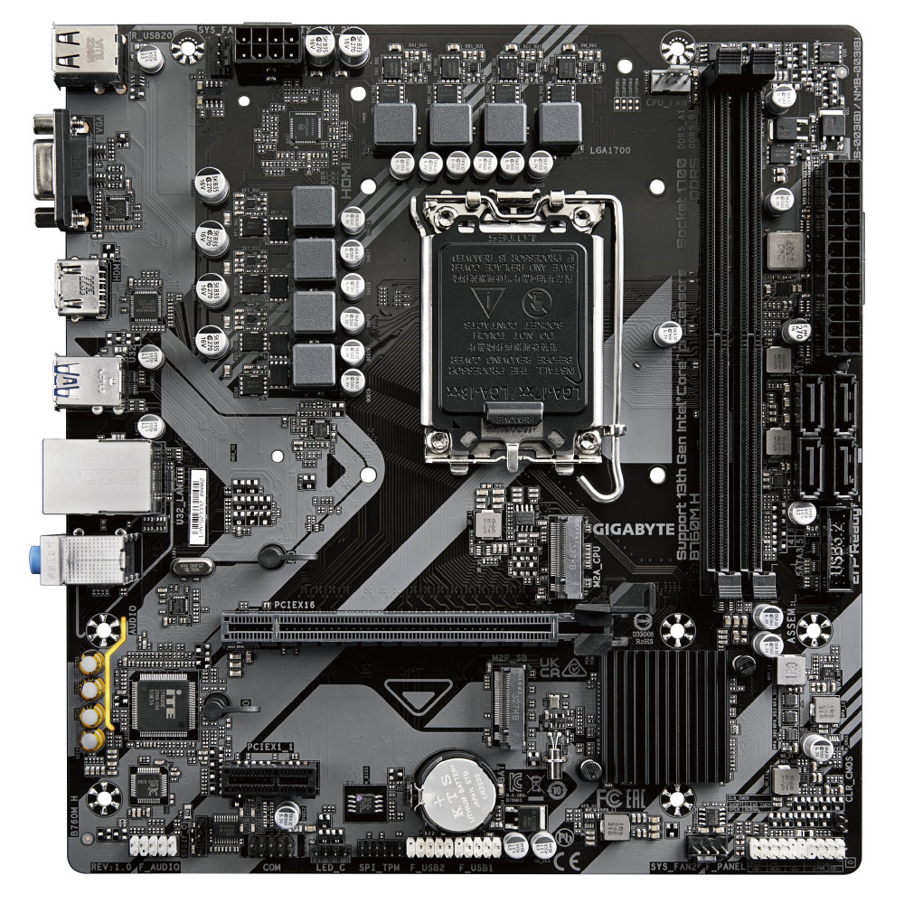 Mainboard Gigabyte B760M H (rev. 1.0) Ultra Durable | Intel B760, Socket 1700, Micro ATX, 2 khe DDR5