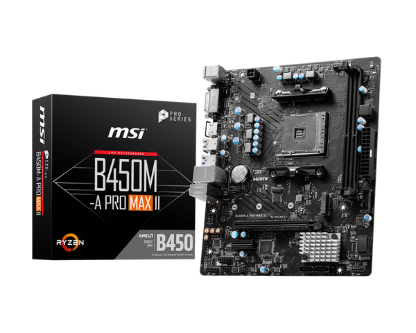  Mainboard MSI B450M-A PRO MAX II DDR4 | AM4, mATX, 2 khe RAM 