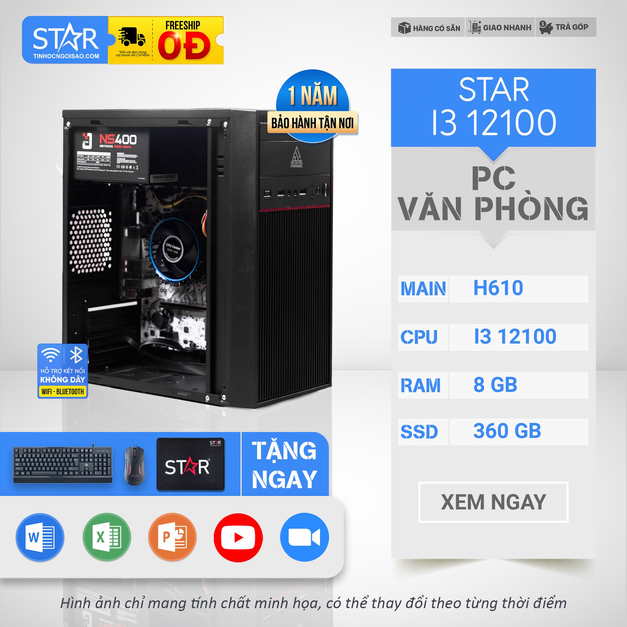 PC Văn Phòng STAR | I3 12100, Intel