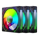  Fan Case Coolmoon F3 Pro ARGB Black | Kit 3 fan, Sync Main 