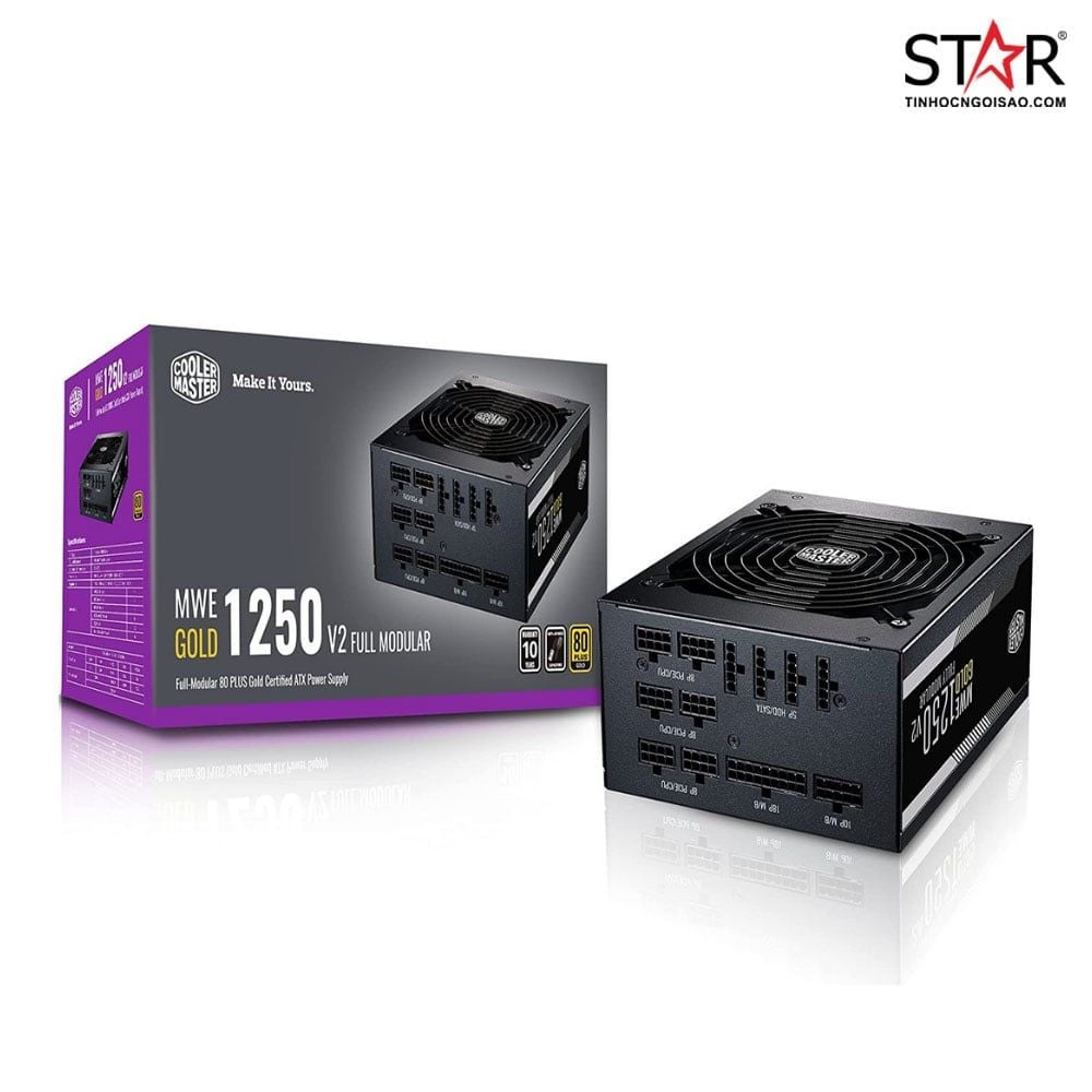 Nguồn Cooler Master MWE 1250W V2 80 Plus Gold Full Modular (MPE-C501-AFCAG-EU)