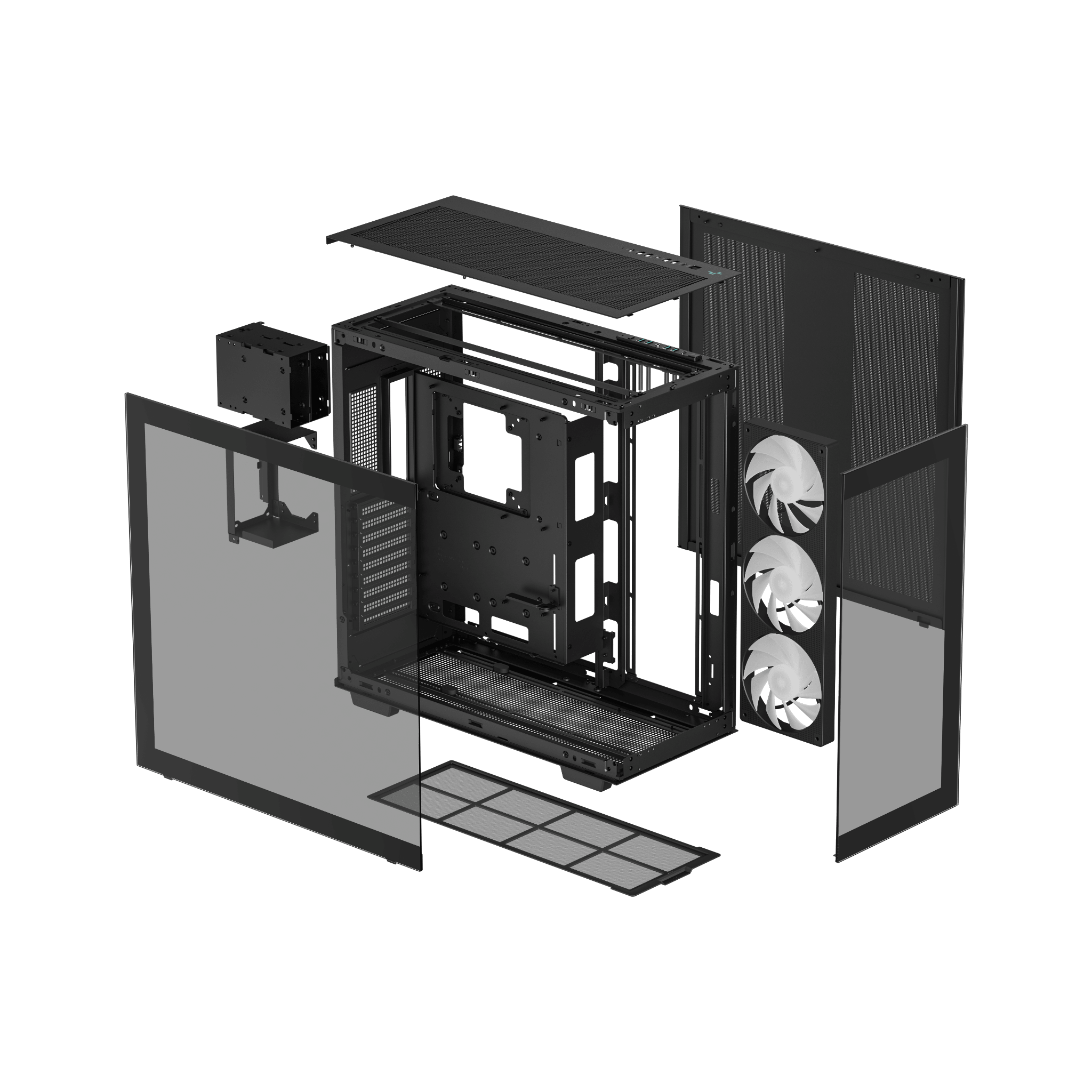 Thùng máy Case Deepcool CH780 - Đen | E-ATX, sẵn 3 fan ARGB 140