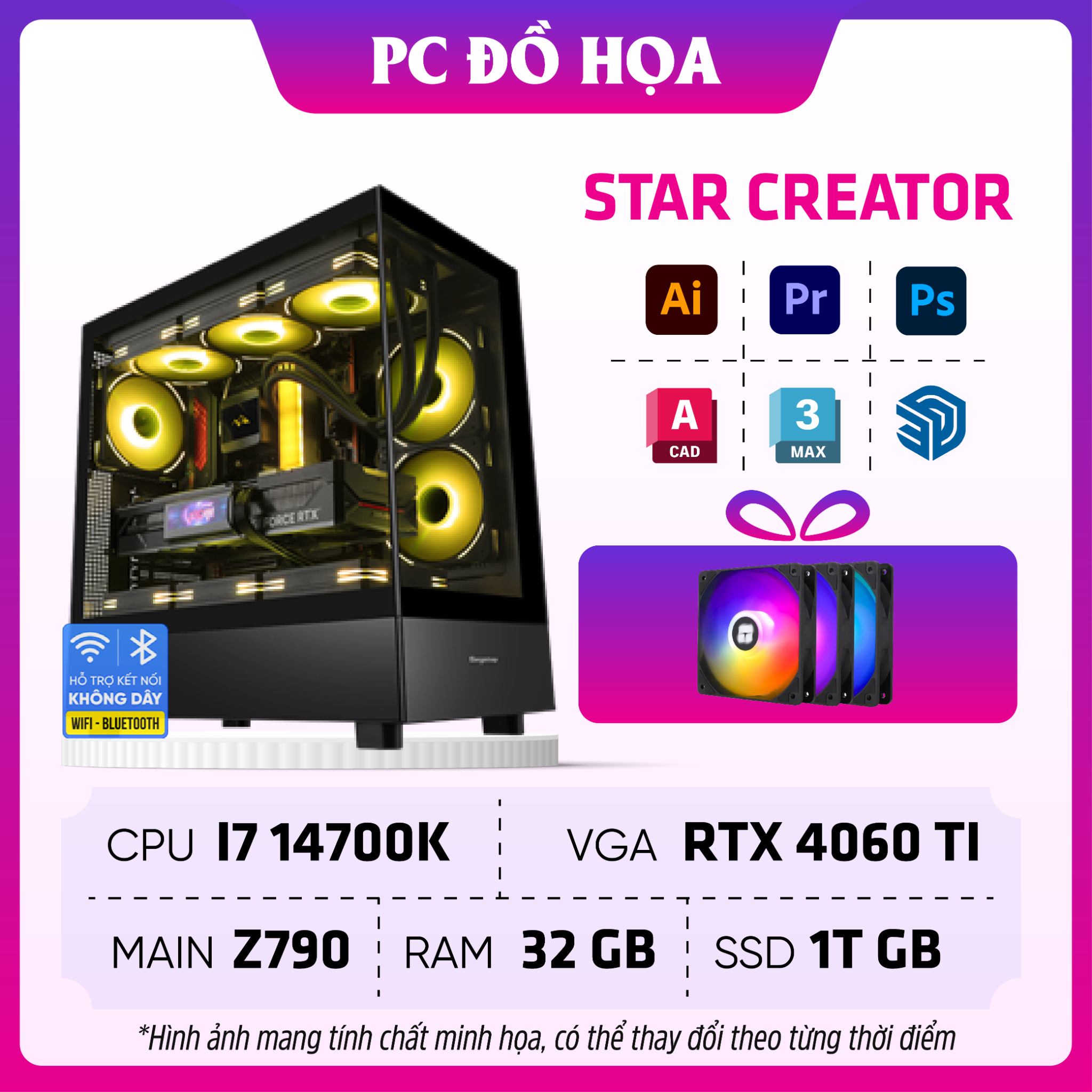 PC Đồ Họa STAR | I7 14700K, RTX 4060Ti, Intel