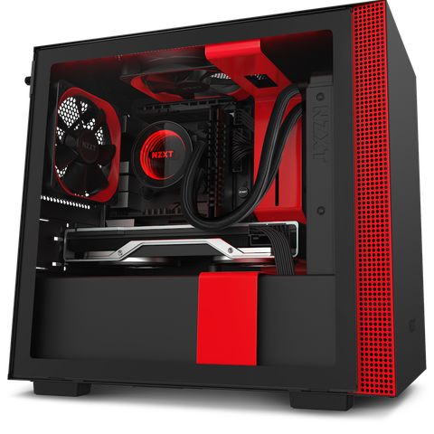 Thùng máy NZXT H210i - Đen đỏ | Mini ITX, nhập khẩu (CA-H210i-W1)