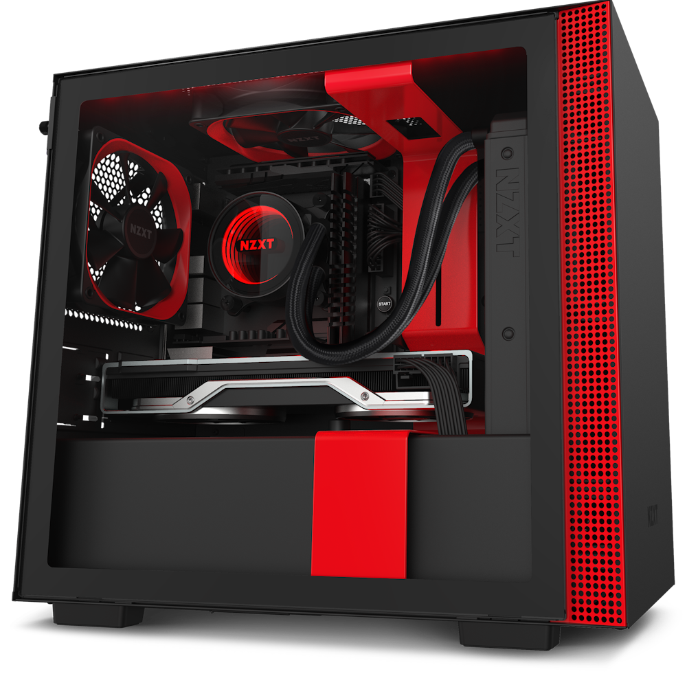 Thùng máy NZXT H210i - Đen đỏ | Mini ITX, nhập khẩu (CA-H210i-W1)