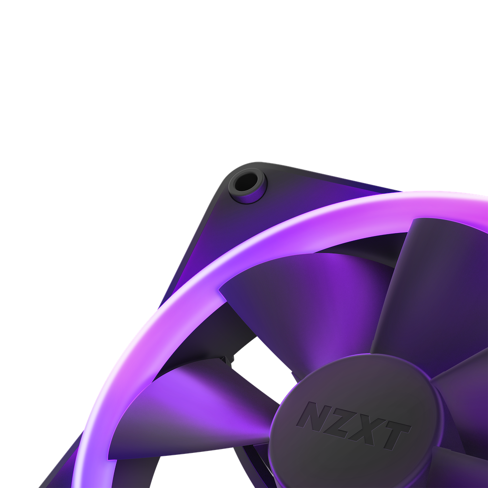 Fan Case NZXT F120 RGB Triple Pack - Đen | Kit 3 fan, RGB, kèm HUB (Ring LED)