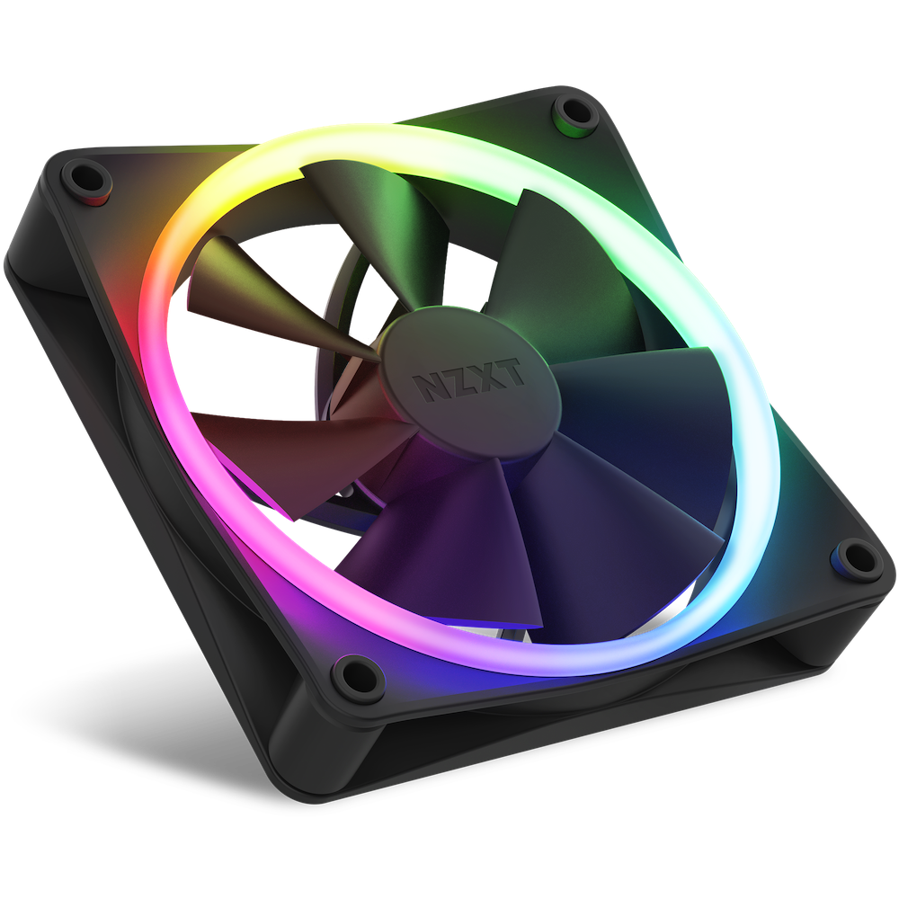 Fan Case NZXT F120 RGB Triple Pack - Đen | Kit 3 fan, RGB, kèm HUB (Ring LED)