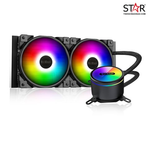Tản nhiệt nước PCCOOLER GI-CX240 | ARGB, Đen