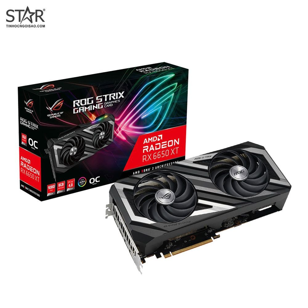 VGA Asus Radeon RX 6650 XT OC Edition ROG Strix 2 Fan