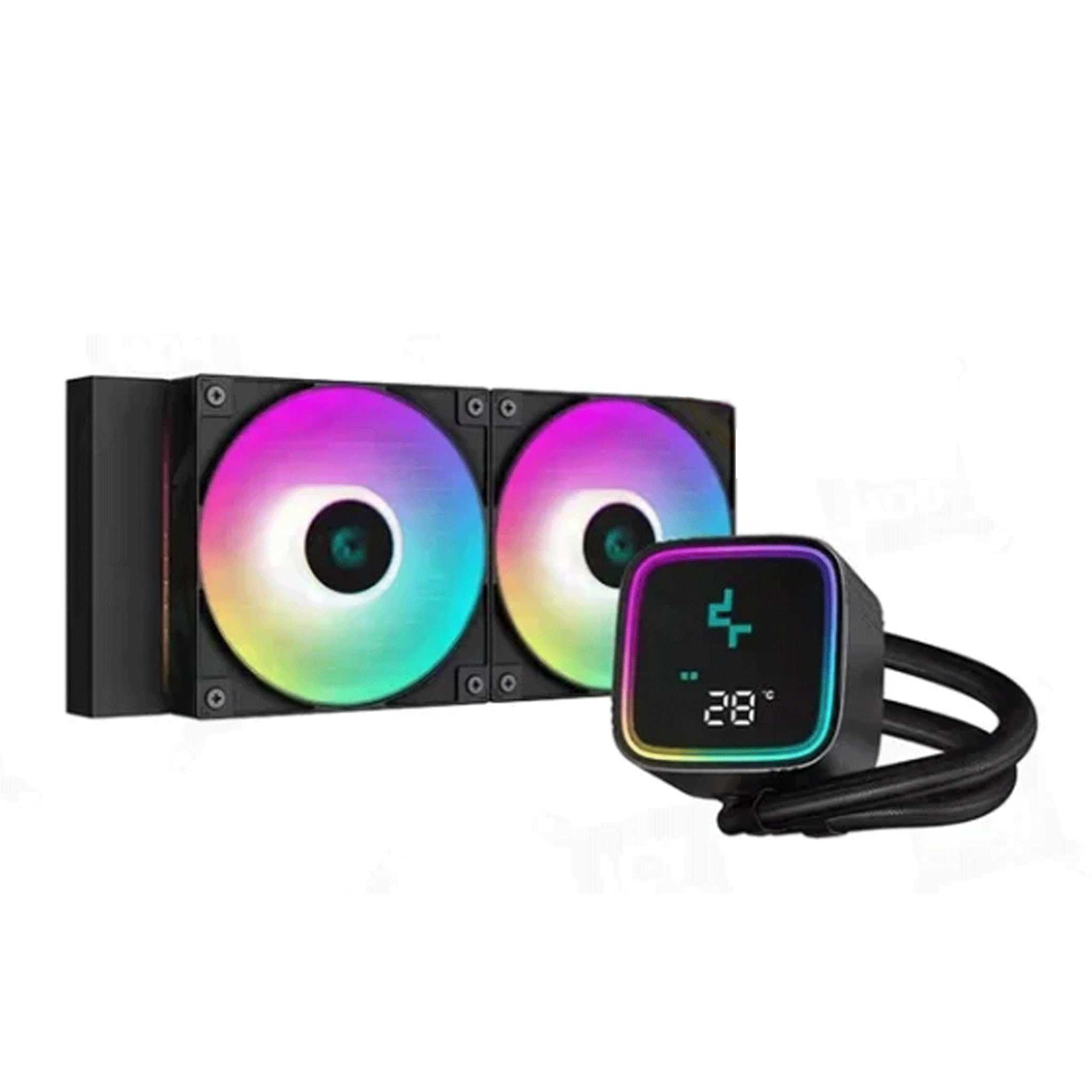 Tản nhiệt nước CPU Deepcool LS520 Digital ARGB - Black | Màn hình nhiệt độ