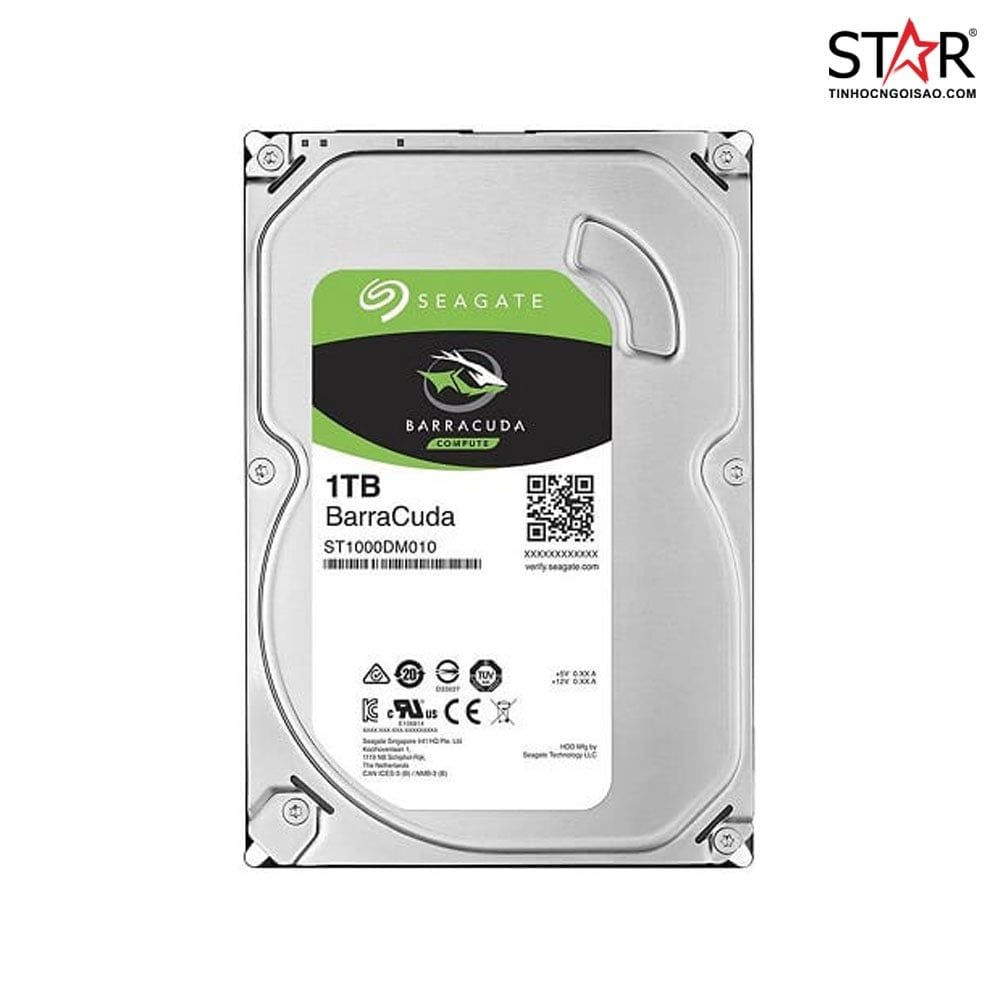 Ổ cứng HDD 1TB Seagate BarraCuda Chính Hãng (ST1000DM010)