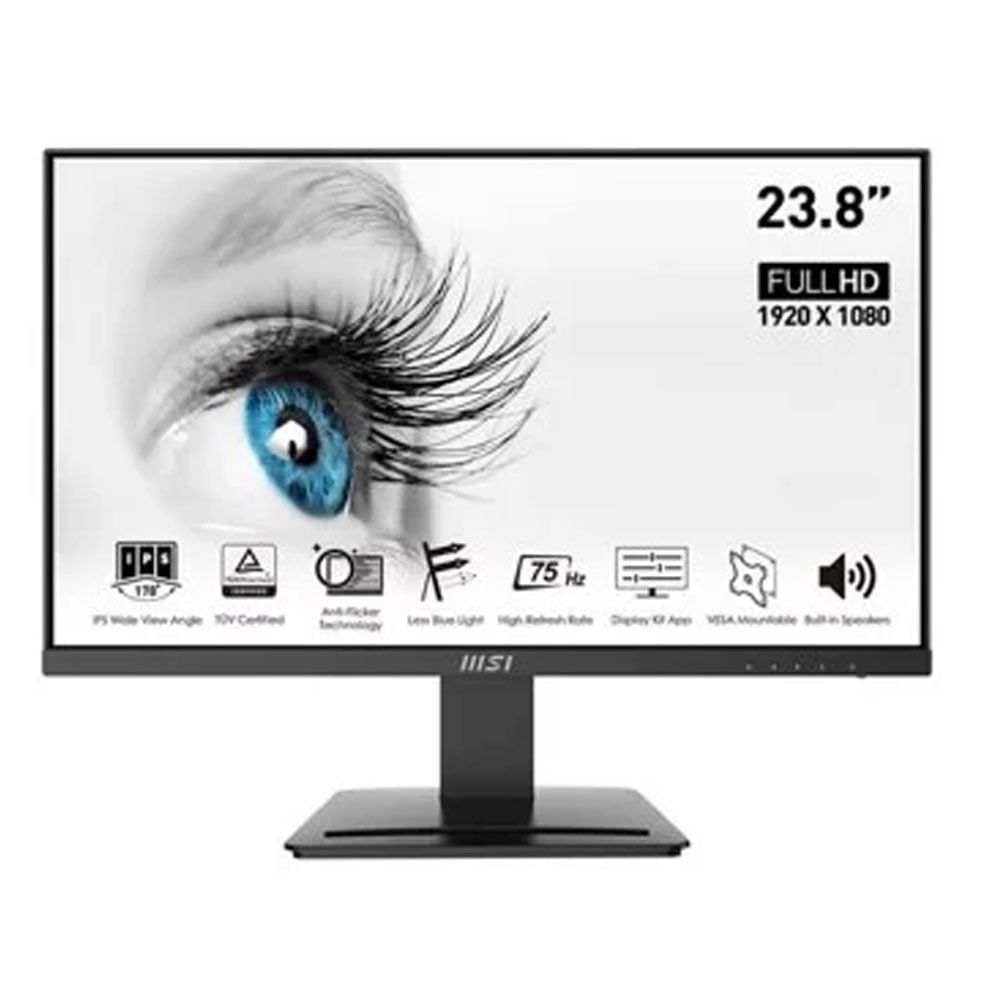 Màn Hình MSI Pro MP243 (23.8 inch/FHD/IPS/75Hz/5Ms/250nits/HDMI+DP/Phẳng/Đen)