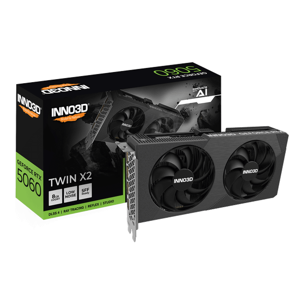  Card màn hình NVIDIA GeForce RTX 5060 INNO3D TWIN X2 | 8GB GDDR7, 3840 CUDA, 550W 