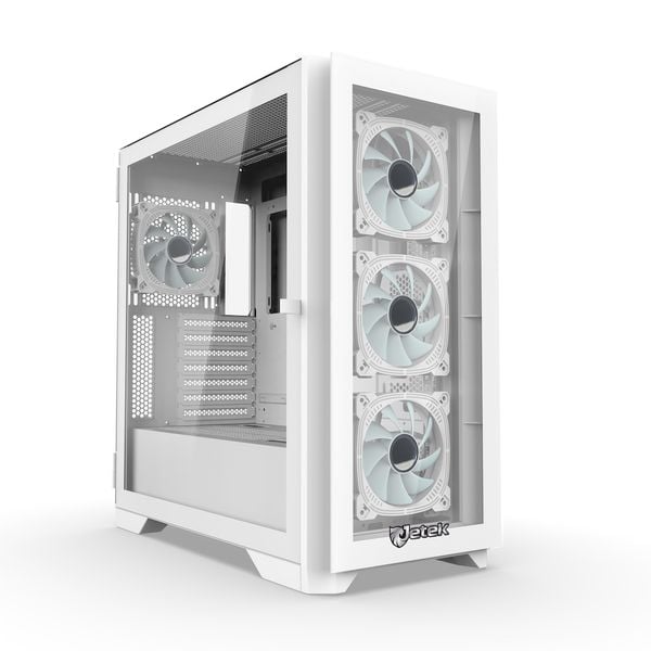  Thùng máy Jetek Gaming Squid Z6 Trắng - Kèm sẵn 4 Fan RGB 