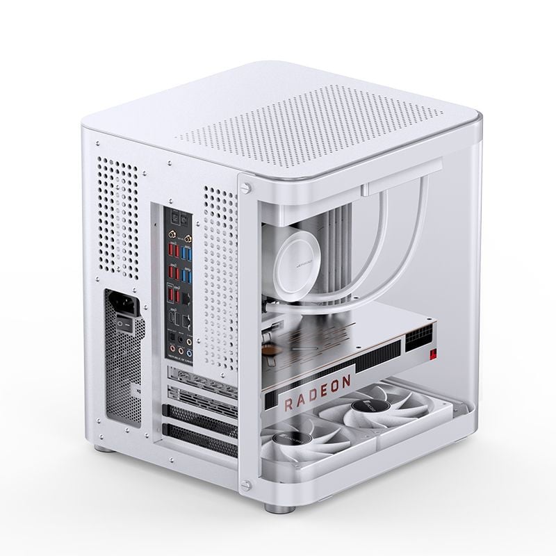 Thùng máy Case Jonsbo TK-1 2.0 - Trắng bạc | Micro-ATX