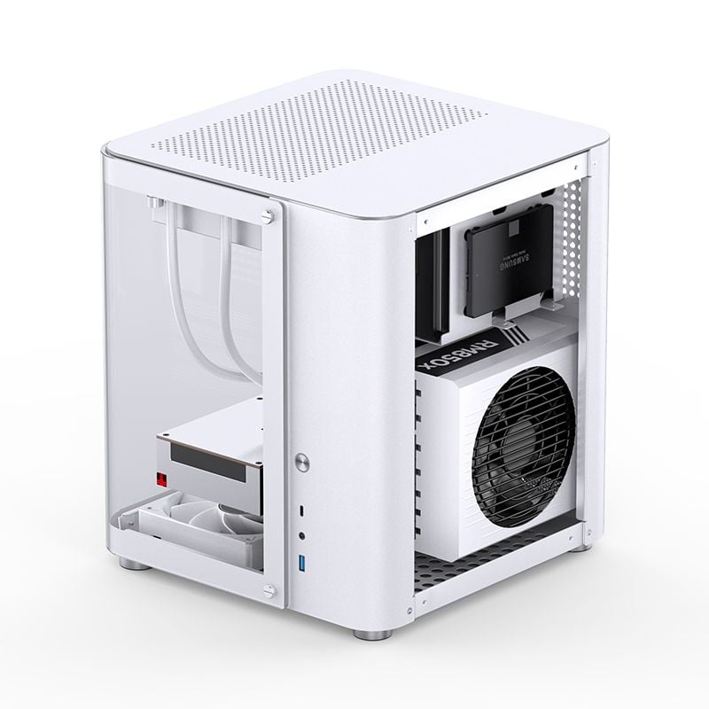 Thùng máy Case Jonsbo TK-1 2.0 - Trắng bạc | Micro-ATX